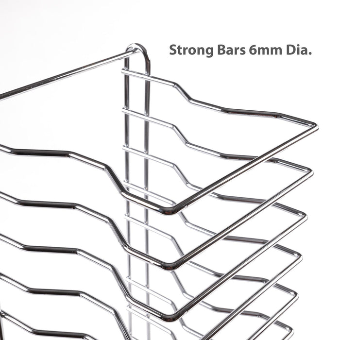 Pizza Pan Rack 15-Slot Shelf Stack for Stacking Thin Pans Trays Separator Screen