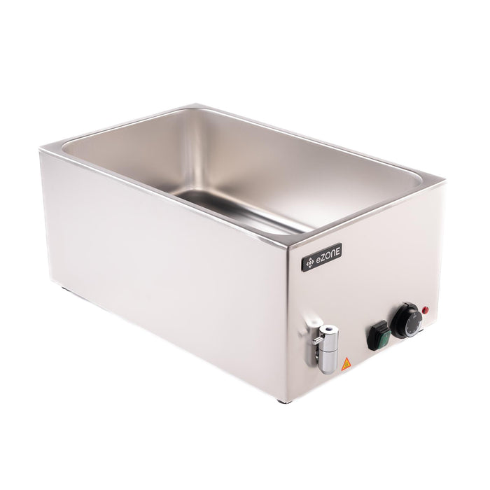 eZone Electric Bain Marie G8710 w/Drain Tap Wet Heat Catering Food Warmer