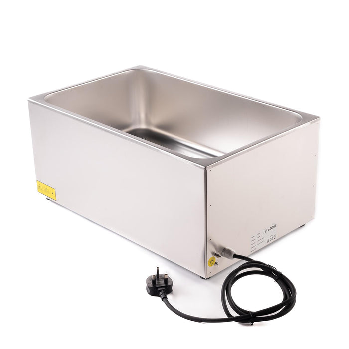 eZone Electric Bain Marie G8700 + 3x 1/3GN Pan & Lid Wet Heat Food Warmer 1.2kW