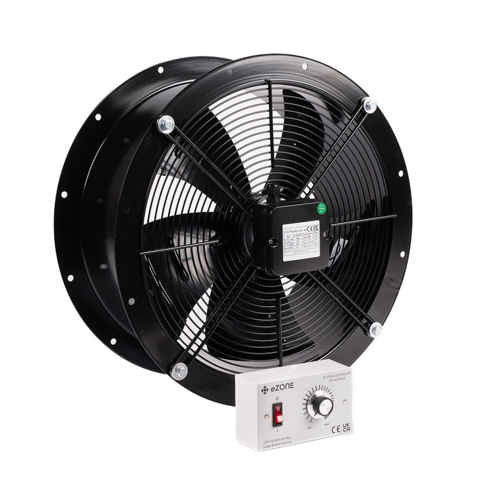 Industrial Cased Extractor Fan 20" Duct Commercial Ventilation +Speed Controller