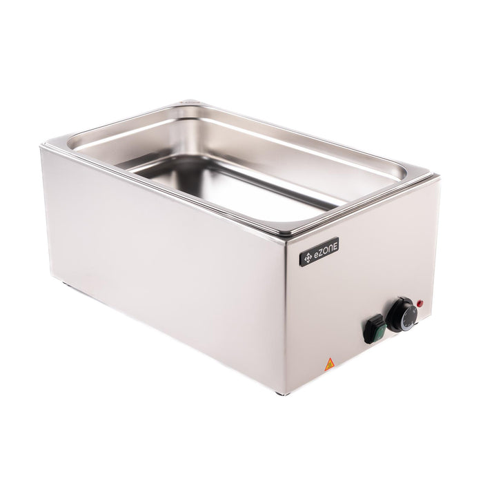 eZone Electric Bain Marie G8700 with 1/1GN Pan & Lid Wet Heat Food Warmer 1.2kW