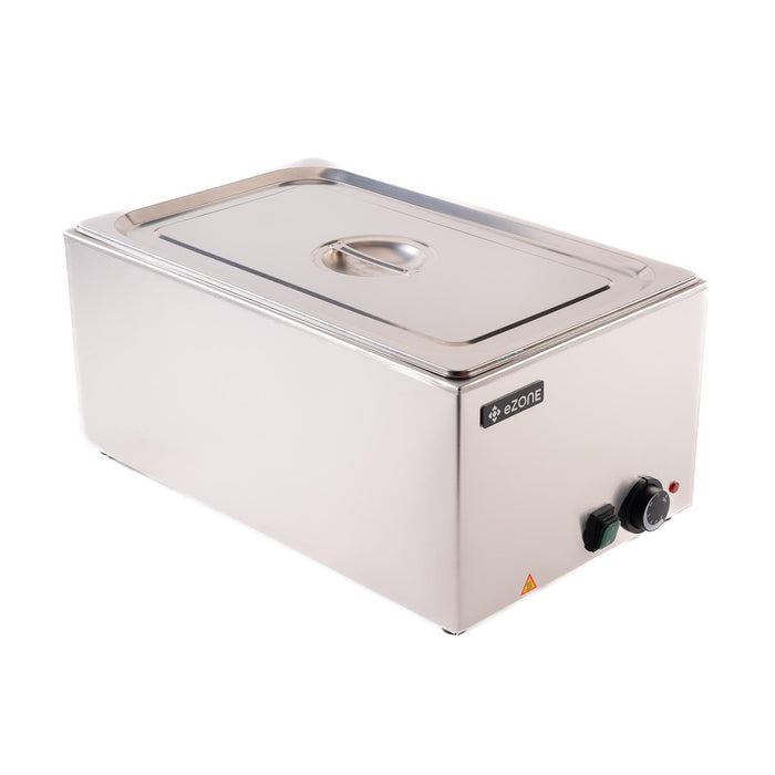 eZone Electric Bain Marie G8700 with 1/1GN Pan & Lid Wet Heat Food Warmer 1.2kW